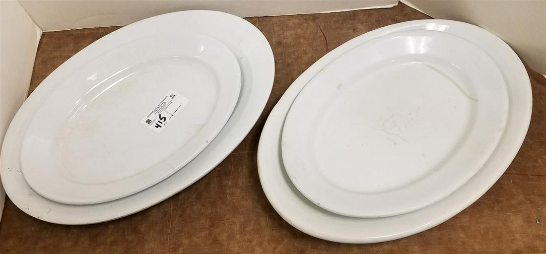 IRONSTONE PLATTERS, 2-17" X 12" + 2-13.5" X 9.5": IRONSTONE PLATTERS, 2-17" X 12" + 2-13.5" X 9.5"