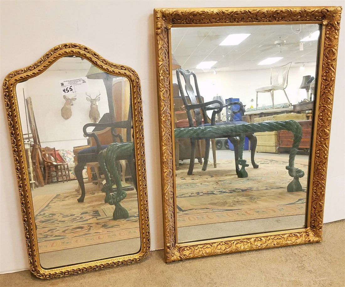 2 GILT FRAMED MIRRORS, 29.5" X 21" + 26" X 14" (1 of 1)