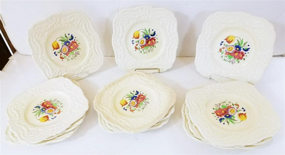 TRAY 12 ROYAL CAULDON PLATES, 8.5" SQ. (1 of 4)