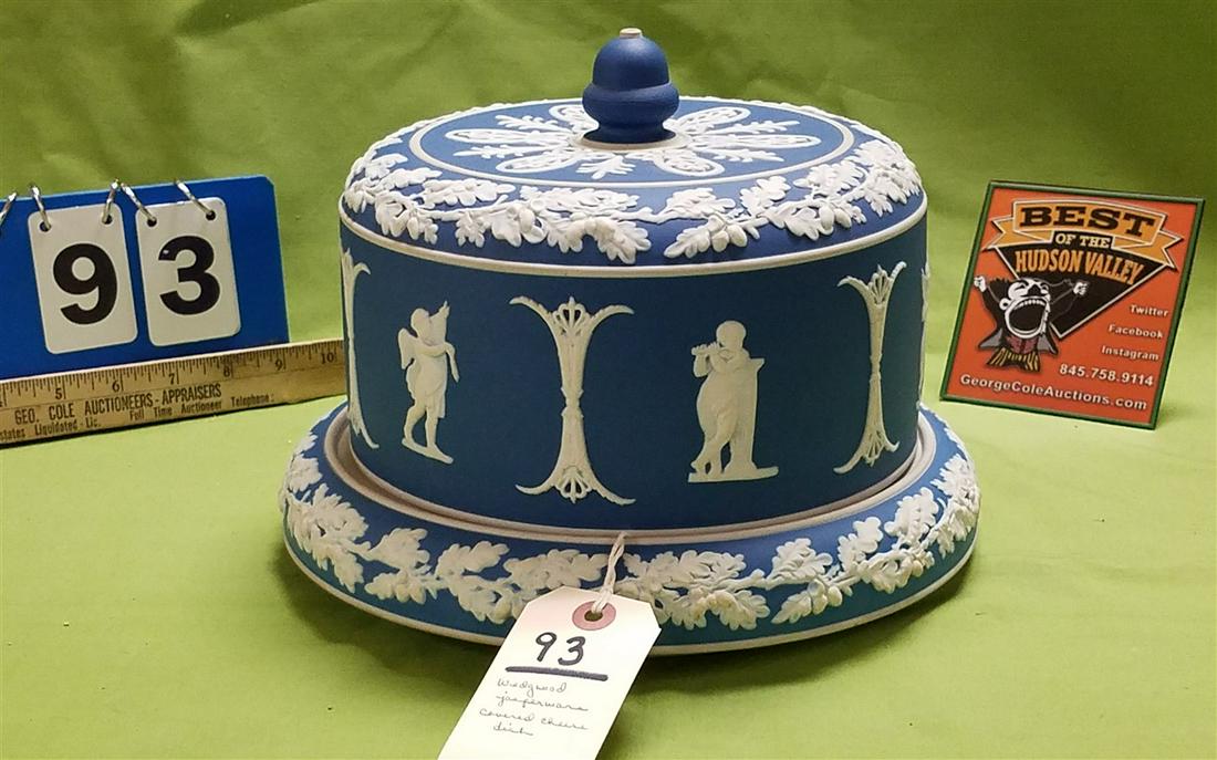 WEDGEWOOD JASPERWARE COVERED CHEESE DISH, 8"H X 10.5" (1 of 4)
