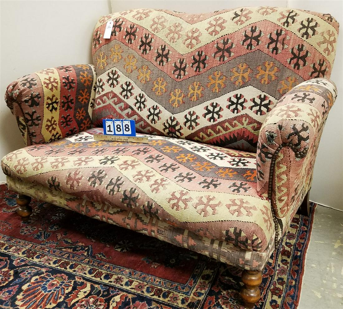 19th c. KILIM UPHOLS. SETTEE (1 of 3)