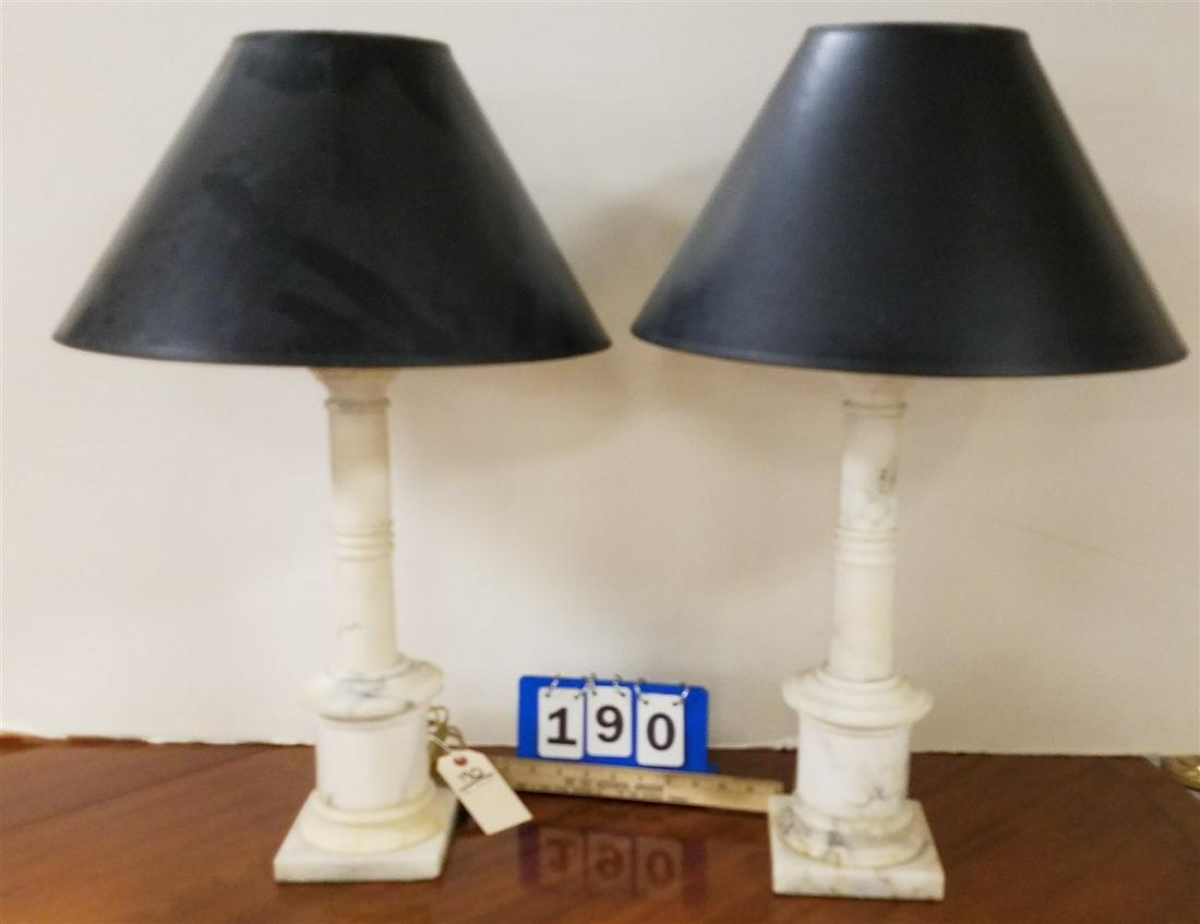 PR. MARBLE COLUMN LAMPS, 24" (1 of 3)