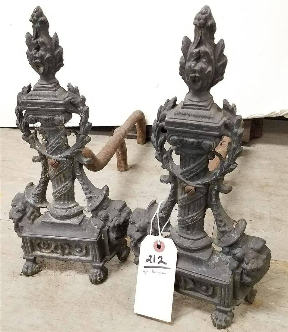 PR. BRASS ANDIRONS. 13.75"H (1 of 1)