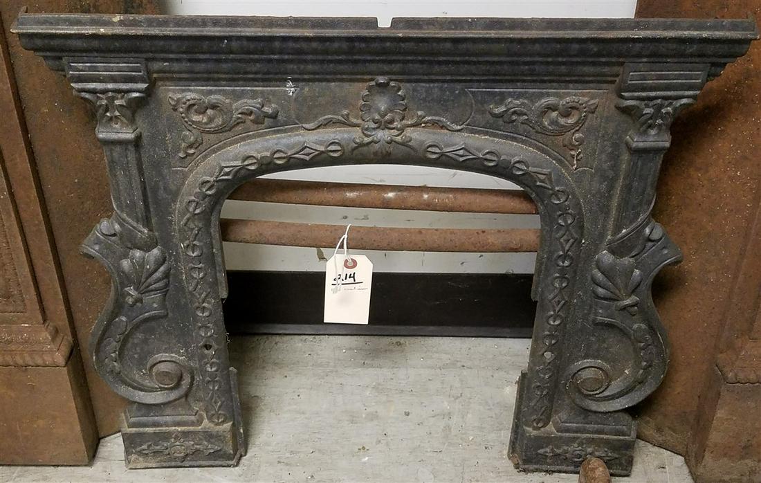 19th c. CAST IRON FIREPLACE SURROUND, 21"H X 23.5"W (1 of 1)