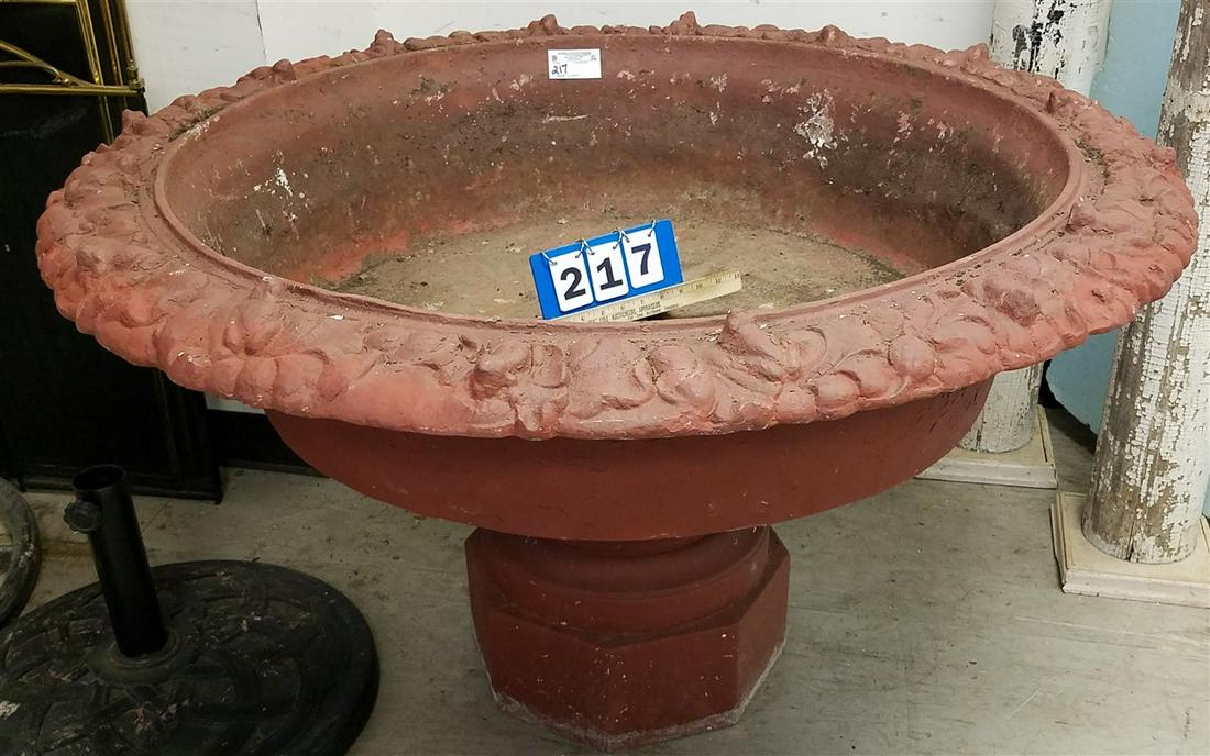 CAST IRON FOUNTAIN, 27.5"H X 46.5" DIAM DISH ONLY (1 of 2)