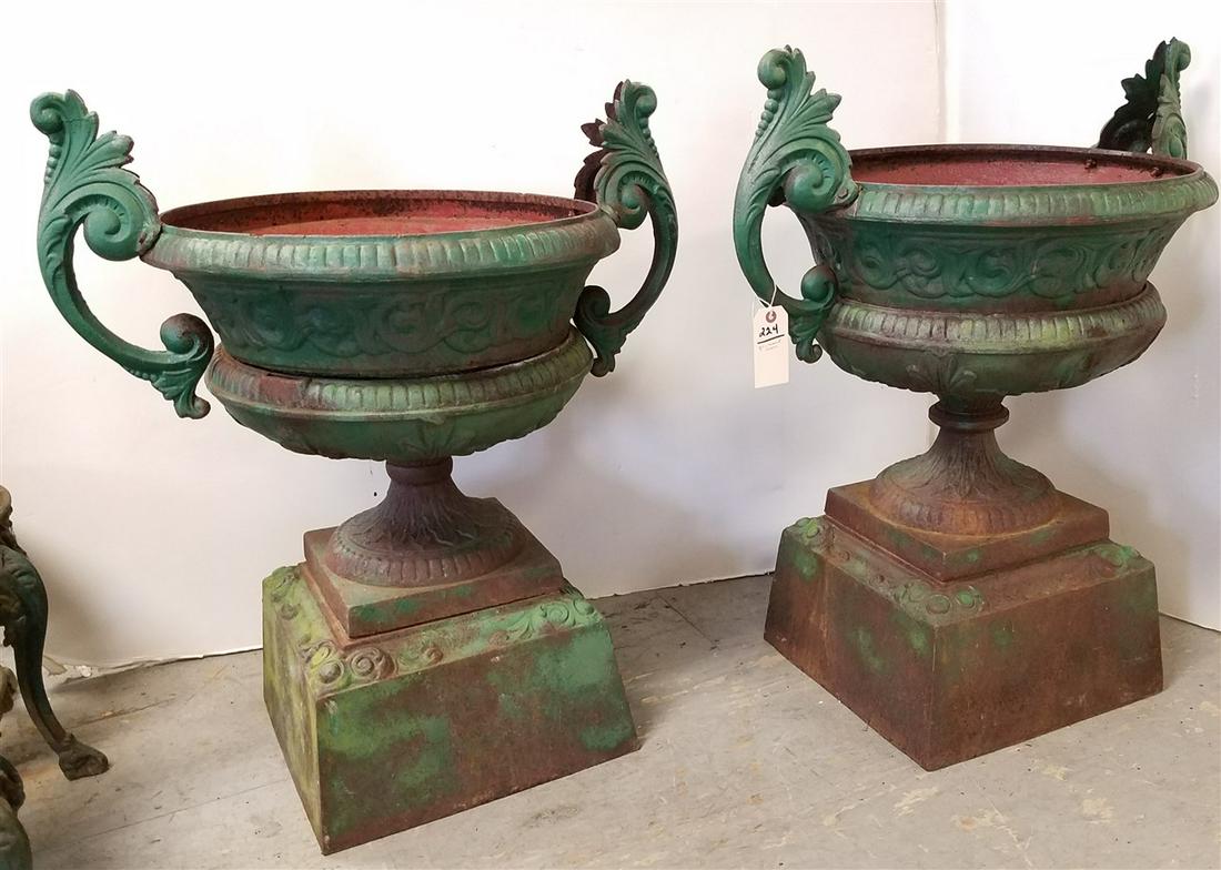 PR. CAST IRON URNS, 35"H X 30" DIAM. (1 of 3)