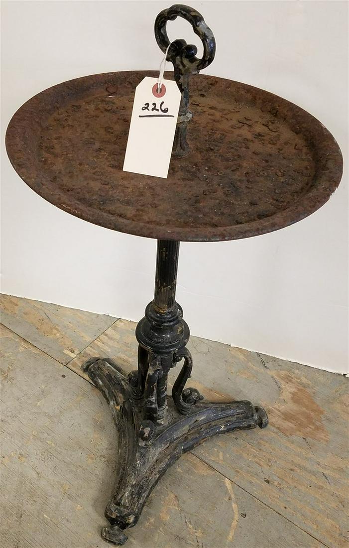 CAST IRON BASE STAND, 27"H X 14" DIAM. (1 of 2)