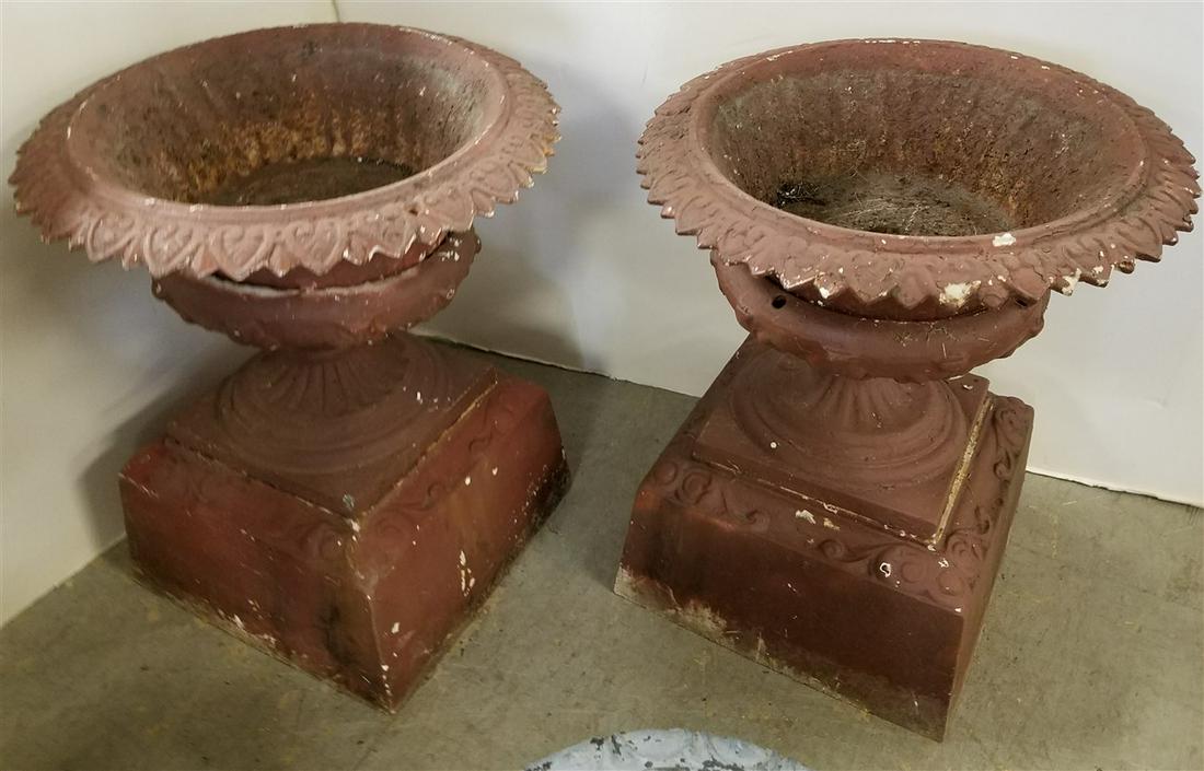 PR. CAST IRON URNS, 24.5"H X 21" DIAM. (1 of 2)