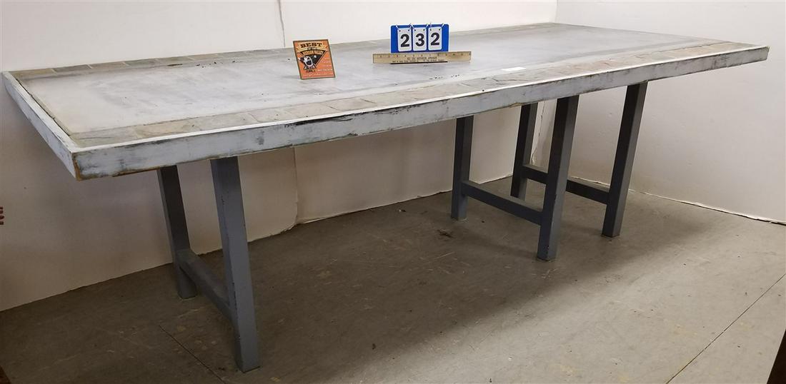 SOAPSTONE + GRANITE TOP, METAL BASE TABLE, 29.5"H X (1 of 6)
