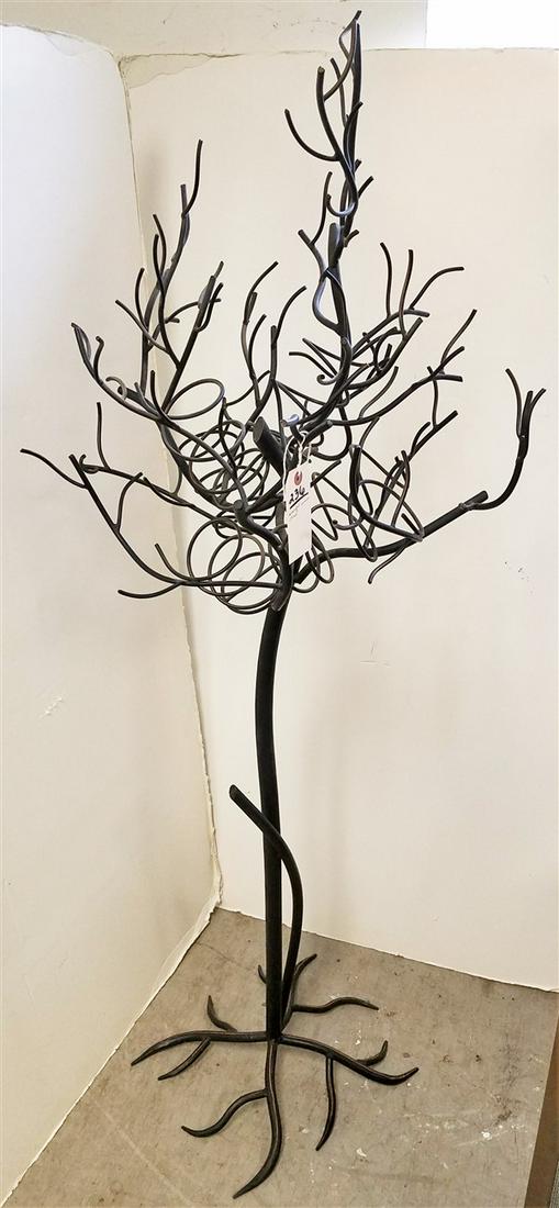 WROUGHT WINE TREE RACK, 5'H X 22" DIAM.: WROUGHT WINE TREE RACK, 5'H X 22" DIAM.