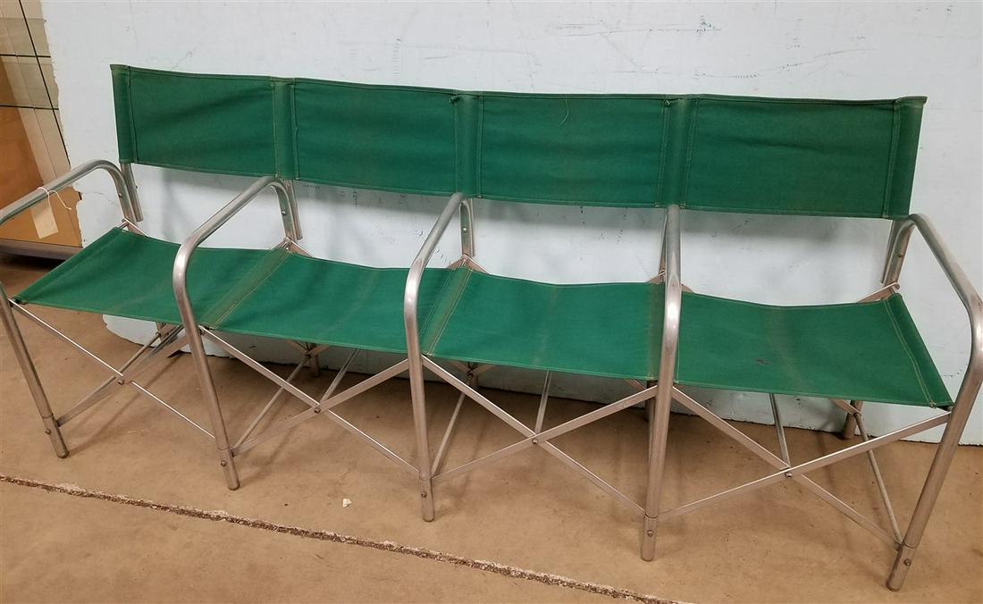 2 ALUMINUM FOLDING 3 + 4 SEAT DIRECTOR TYPE CHAIRS (1 of 3)