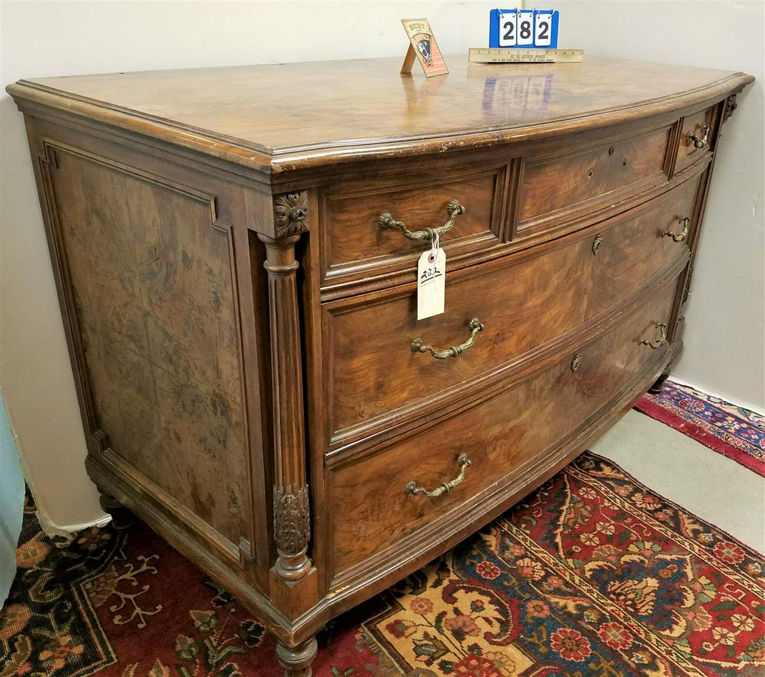 WALNUT 5 DRAWER CHEST, 32.5"H X 54"W X 26.5"D (1 of 4)