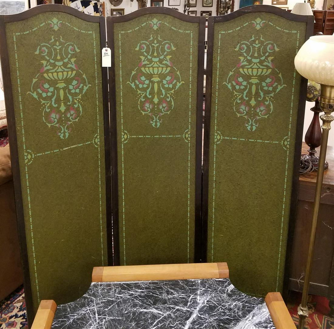 30'S STENCILED 3 FOLD SCREEN, 67.5"H X 19.5"W EA. (1 of 7)