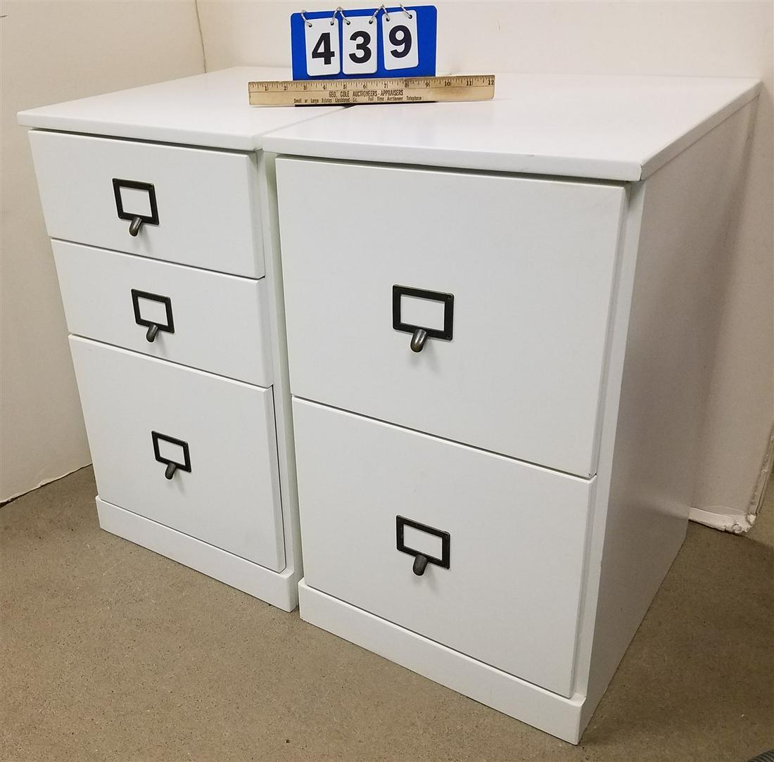 2 WHITE FILE CABINETS, 27.5"H X 16"W X 19"D (1 of 3)