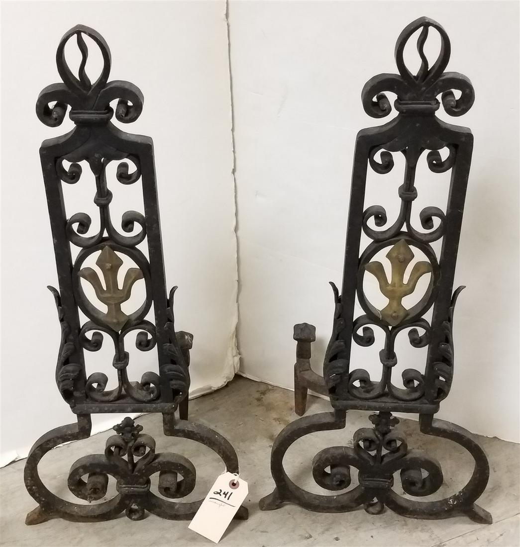 PR. WROUGHT ANDIRONS: PR. WROUGHT ANDIRONS
