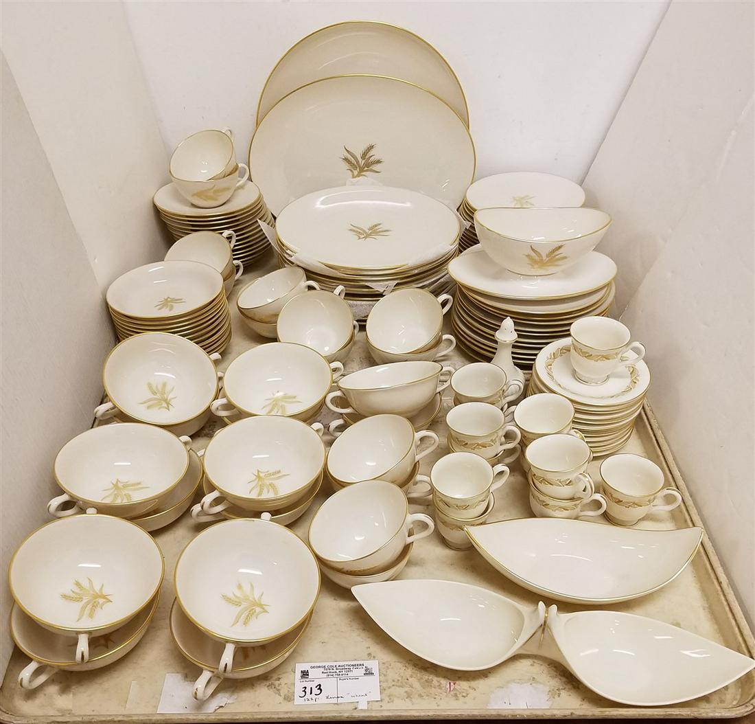 2 TRAYS 122PC. LENOX "WHEAT" DINNER SERVICE: 2 TRAYS 122PC. LENOX "WHEAT" DINNER SERVICE