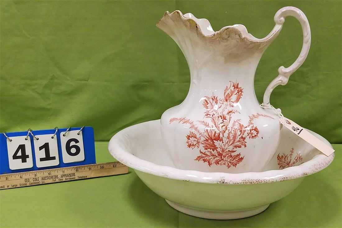 IRONSTONE PITCHER + BOWL: IRONSTONE PITCHER + BOWL