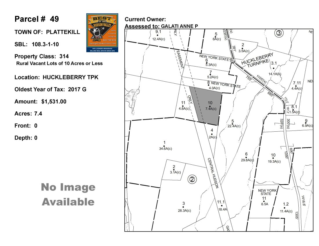 Town of Plattekill - SBL: 108.3-1-10 - Huckleberry Tpk (1 of 3)