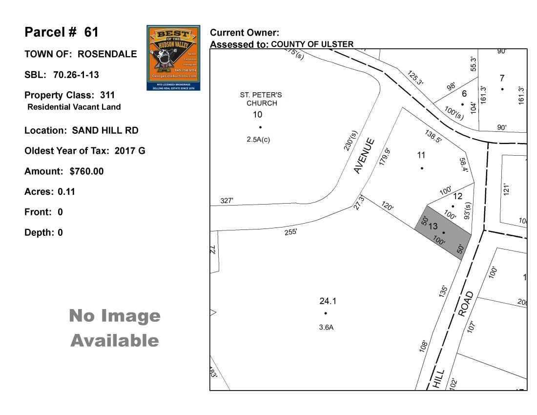Town of Rosendale - SBL: 70.26-1-13 - Sand Hill Rd (1 of 3)