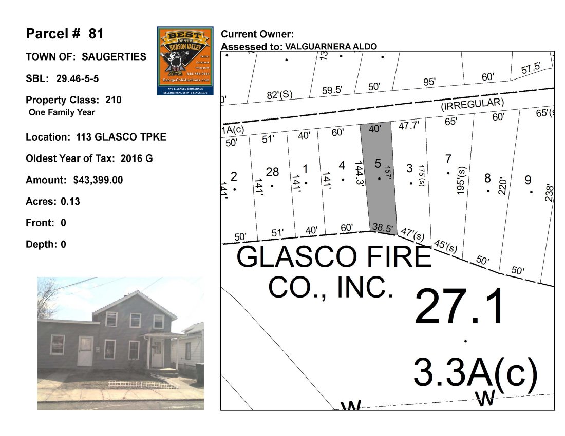 Town of Saug - SBL: 29.46-5-5 - 113 Glasco Tpke (1 of 3)