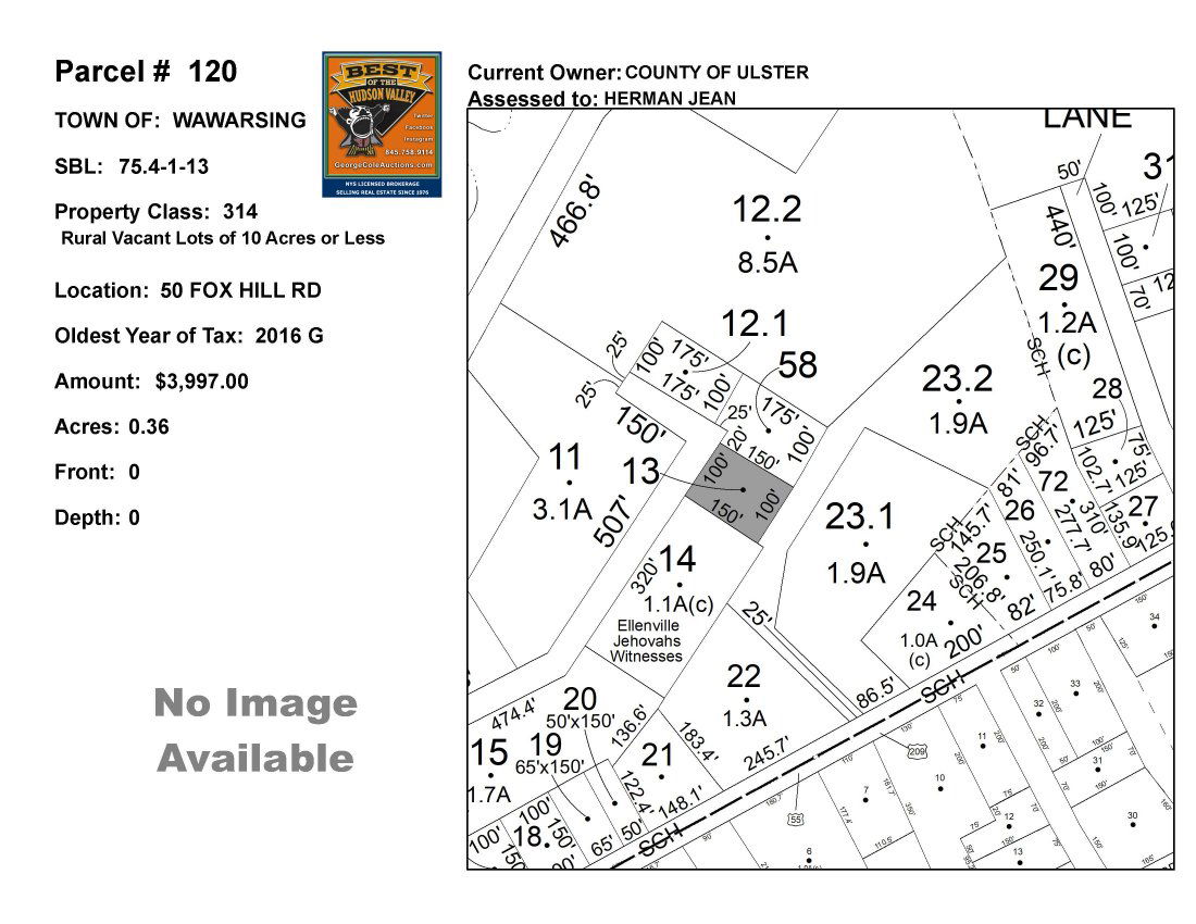 Town of Wawarsing - SBL: 75.4-1-13 - 50 Fox Hill Rd (1 of 3)