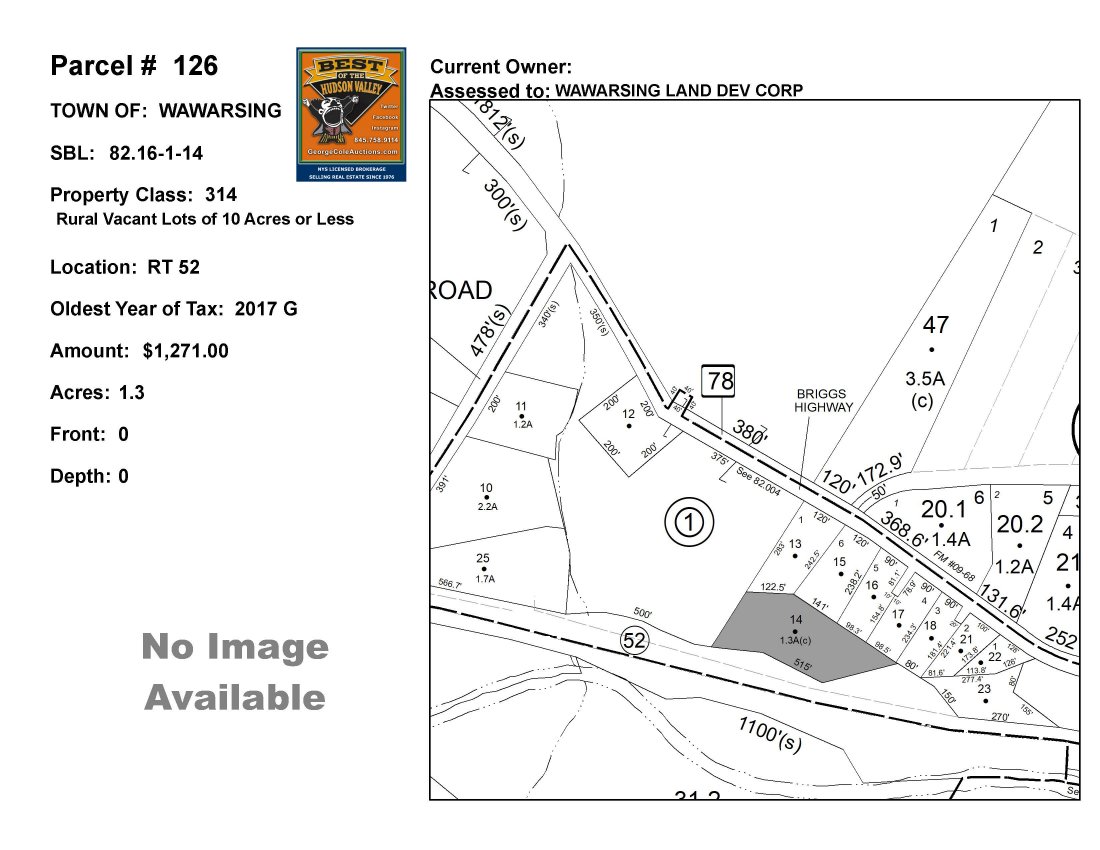 Town of Wawarsing - SBL: 82.16-1-14 - Rt 52 (1 of 3)