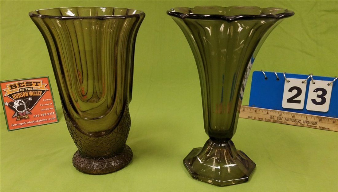 TRAY 2 FR. 20's-30's VASES-1 SGND. BELGE 9.5" (1 of 4)