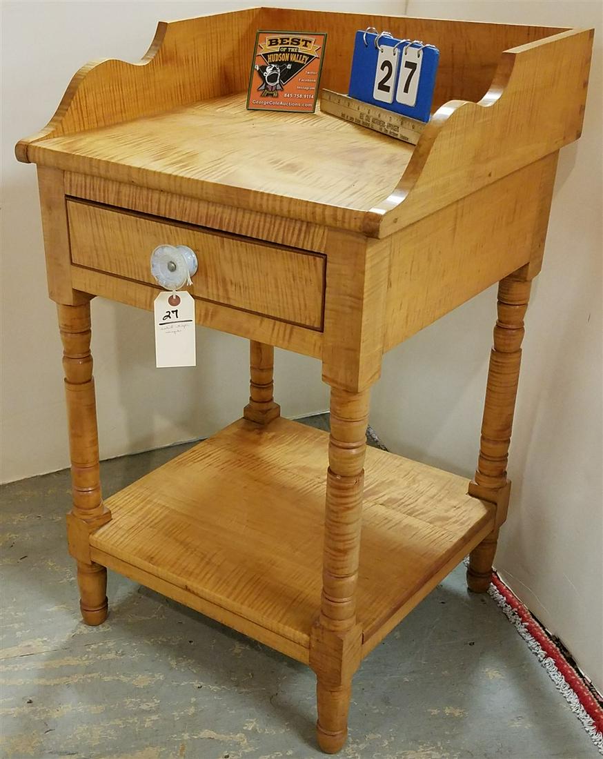 SOLID TIGER MAPLE WASH STAND, 33.25"H X 20.25"W X 20"D (1 of 2)