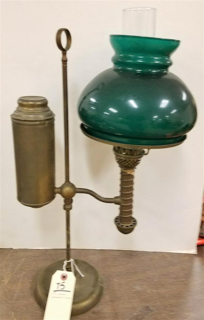 19th c. BRASS STUDENT LAMP (1 of 1)