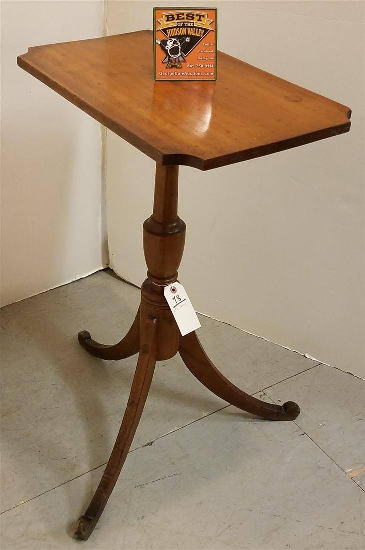 19th c. CHERRY TILT TOP CANDLESTAND, 30.5"H X 12.5"W X (1 of 4)