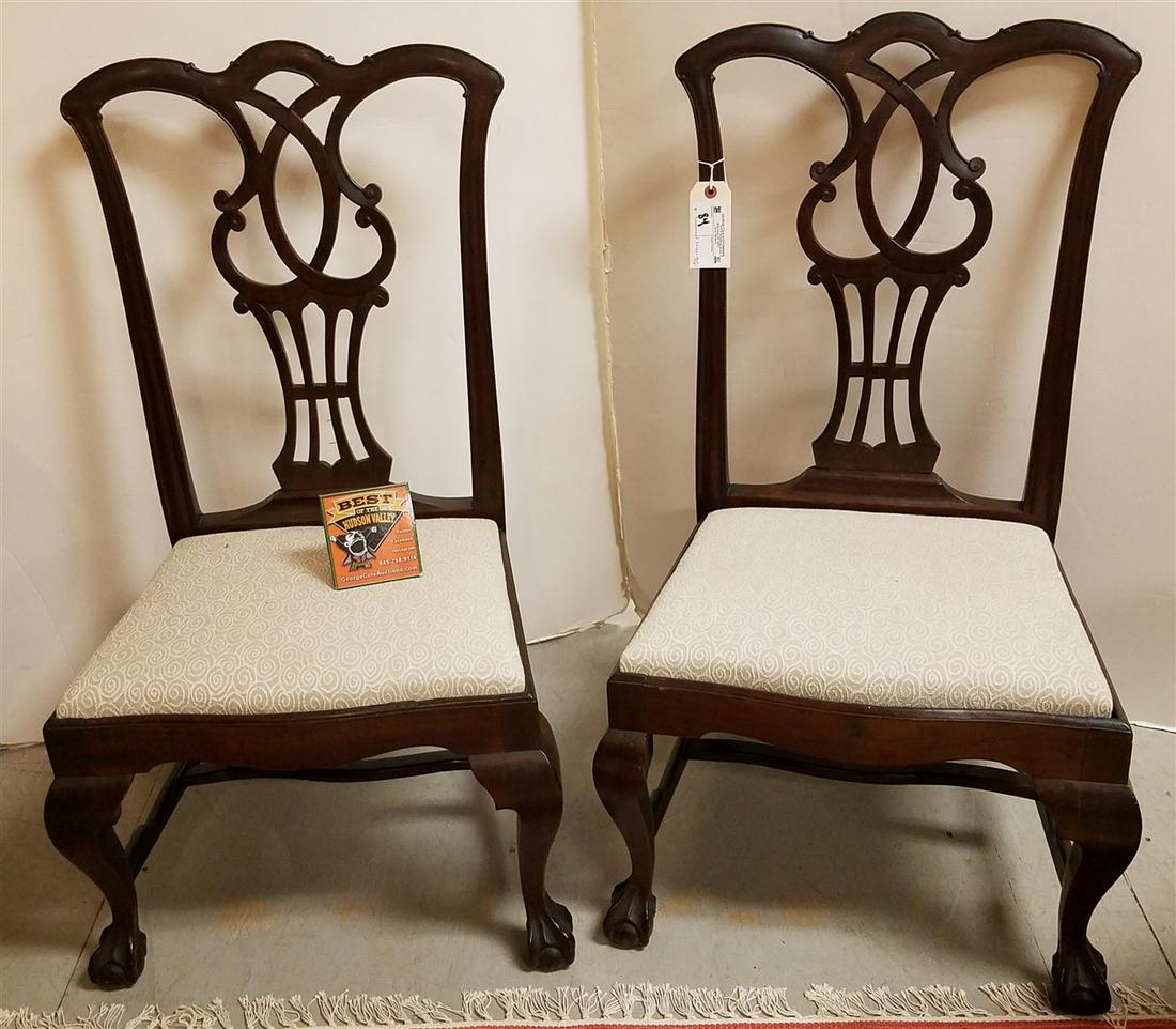 PR. CENTENNIAL CHIPPENDALE STYLE SLIPPER CHAIRS (1 of 1)