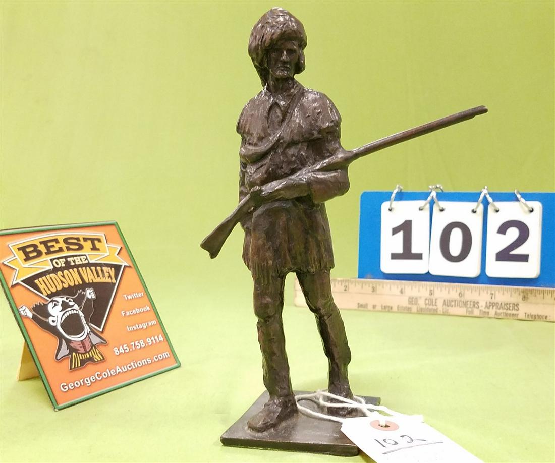 BRONZE FRONTIERSMAN SGND. T. KURTS: BRONZE FRONTIERSMAN SGND. T. KURTS