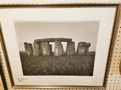 FRAMED PRINT STONEHENGE #1 SGND, KENRO IZU 3/5 1983,: FRAMED PRINT STONEHENGE #1 SGND, KENRO IZU 3/5 1983, 14.25" X 18.25"