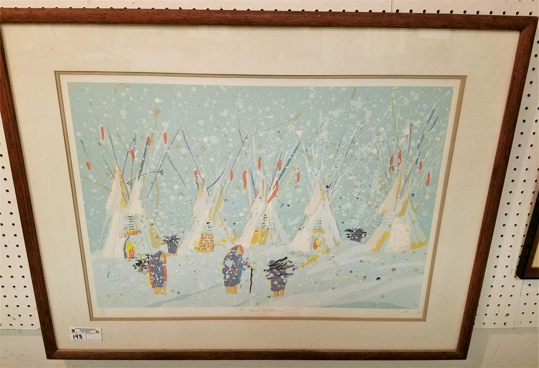 FRAMED SERIOGRAPH, "THE WOOD GATHERERS" PENCIL SGND. (1 of 6)