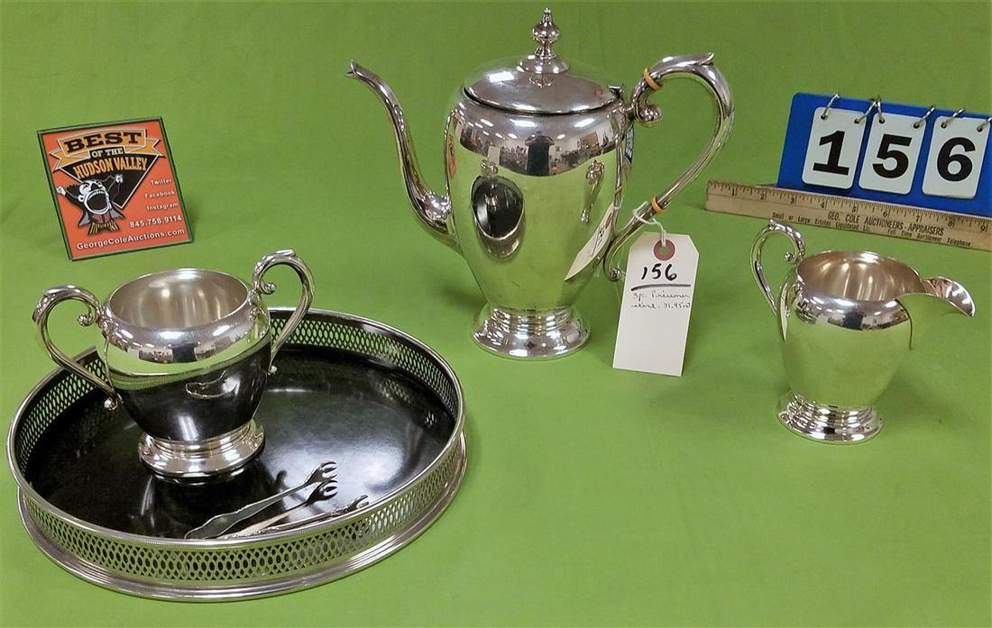 3PC. PREISNER STERLING TEA SET. 31.45 OZT (1 of 3)