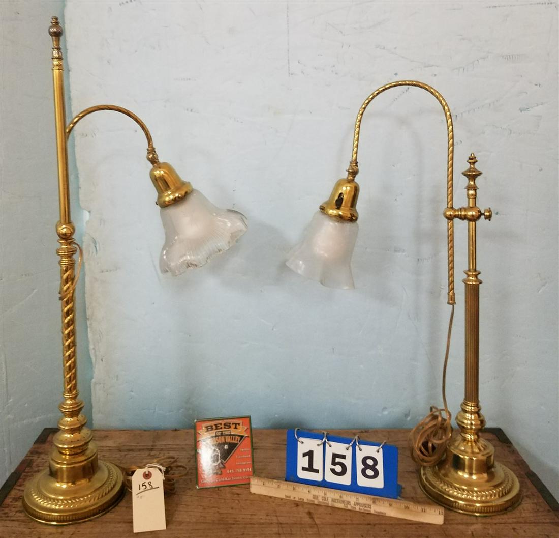 2 ADJUSTABLE BRASS TABLE LAMPS (1 of 2)