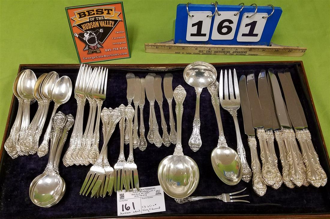 56PC. GORHAM STERLING FLATWARE KING EDWARD, 58.65 OZT, (1 of 4)