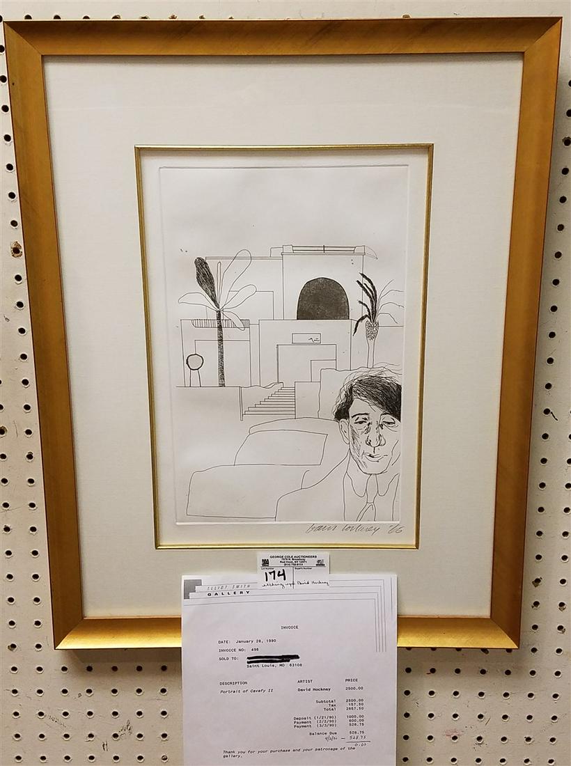 FRAMED ETCHING PORTRAIT OF CAVAFY II 1966, PENCIL SGND. (1 of 4)