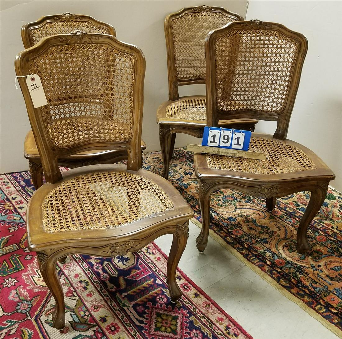 SET OF 4 FR. CANE BACK + SEAT CHAIRS (1 of 2)