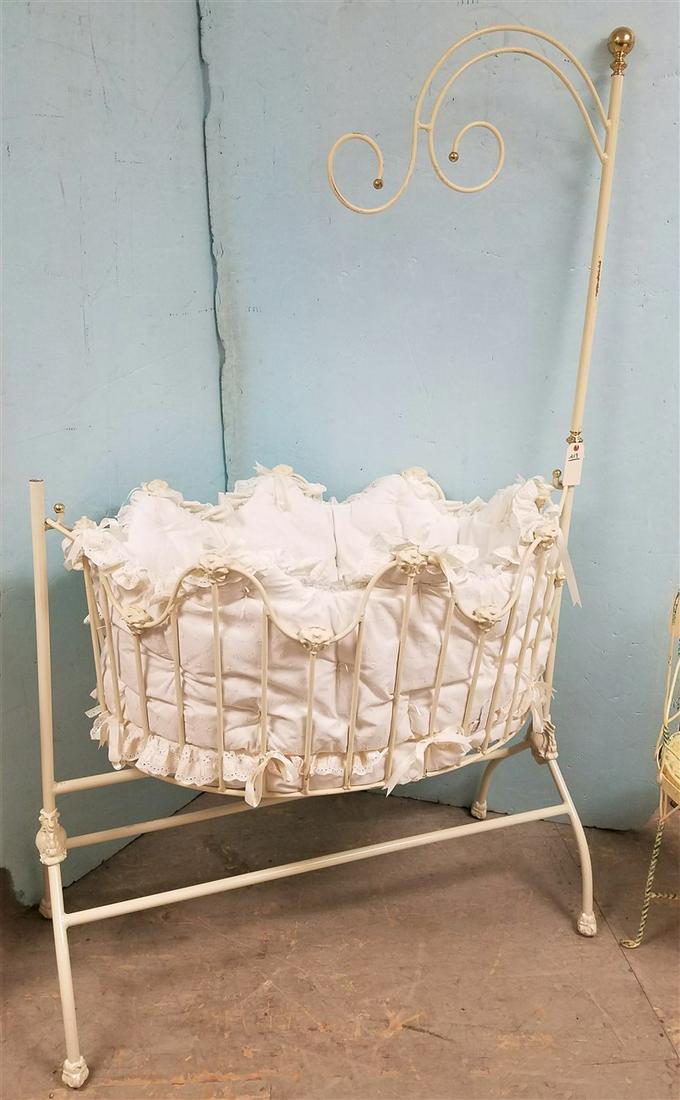 BABY CRADLE ON STAND, 76.5"H X 46"L X 29.5"W (1 of 2)