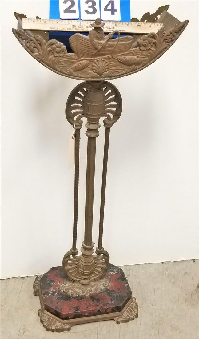 BRASS STAND W/ MARBLE BASE FOR FISH BOWL, 33"H X 14"W X (1 of 3)