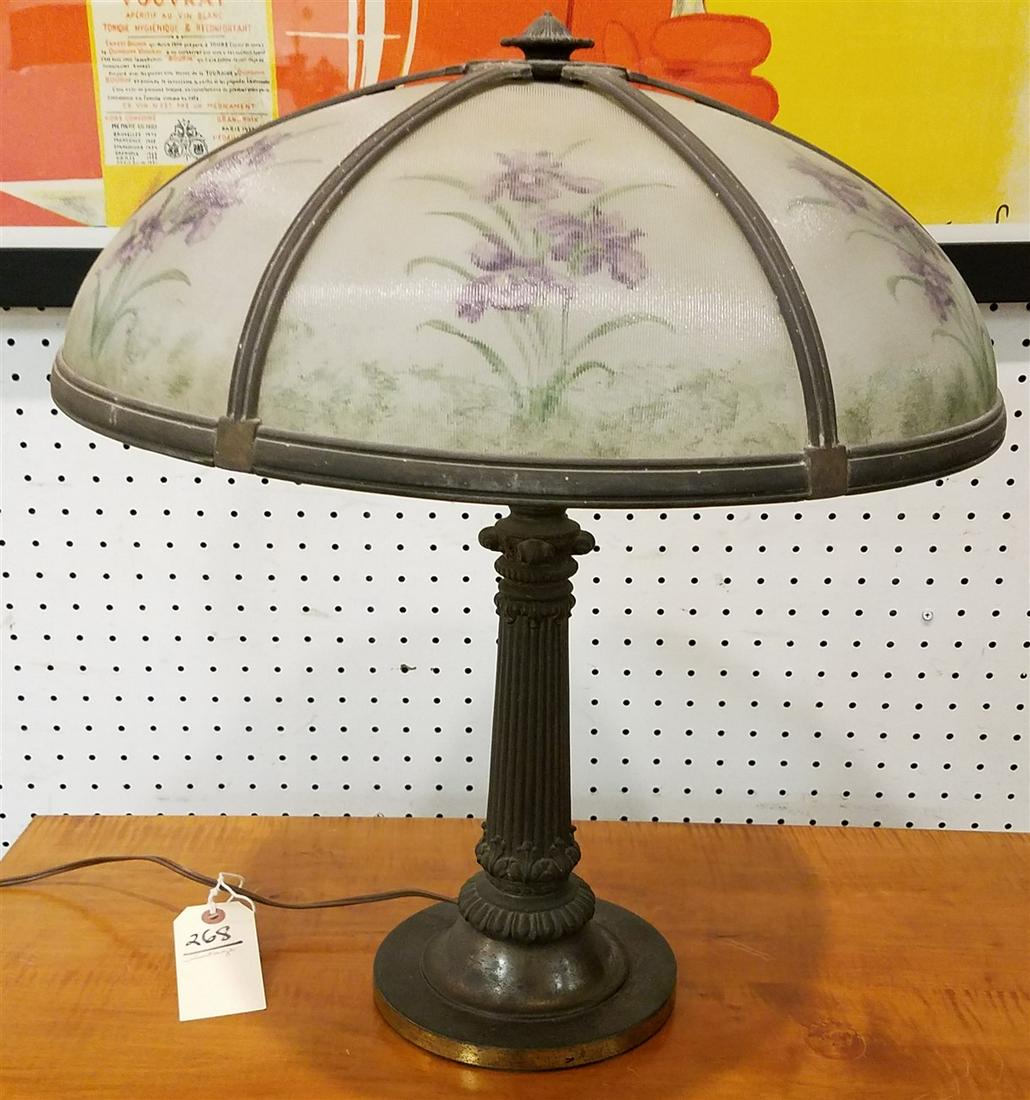 VINTAGE REVERSE PTD. SHADE TABLE LAMP, 22"H X 18.5" (1 of 6)