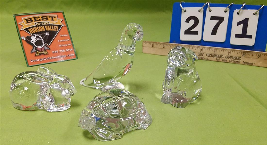 TRAY 4 BACCARAT CRYSTAL ANIMAL HAND COOLERS (1 of 5)