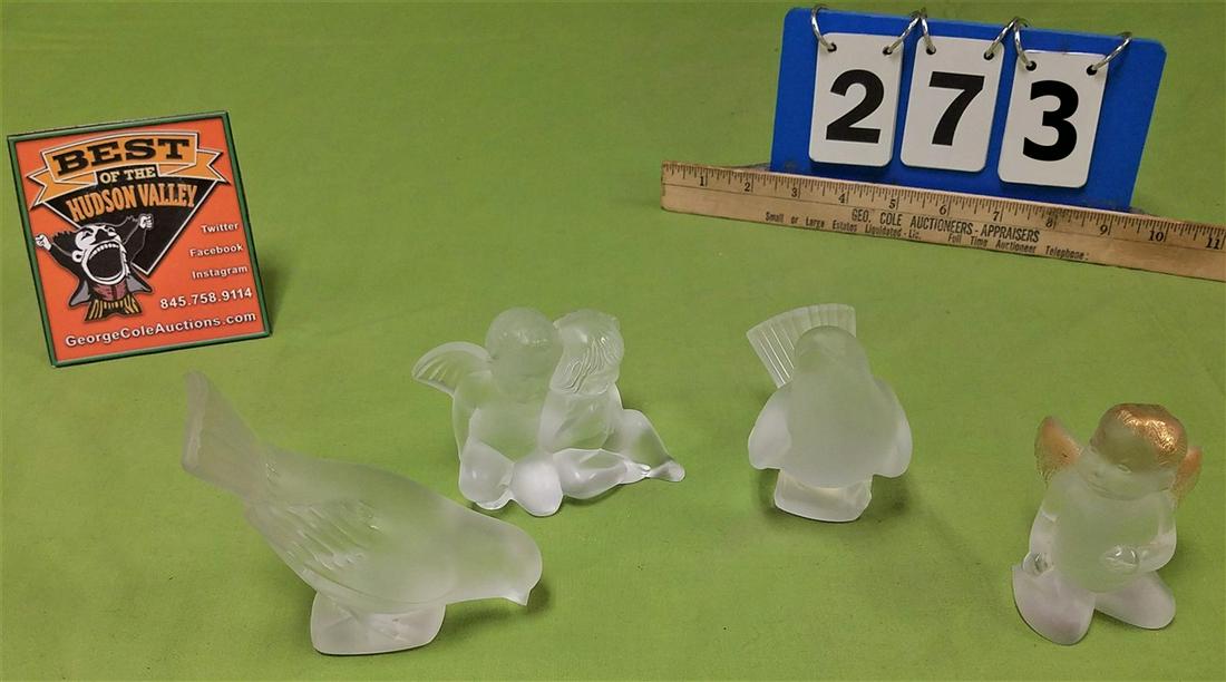 TRAY 4 LALIQUE ANGEL + BIRD CRYSTAL HAND COOLERS (1 of 6)