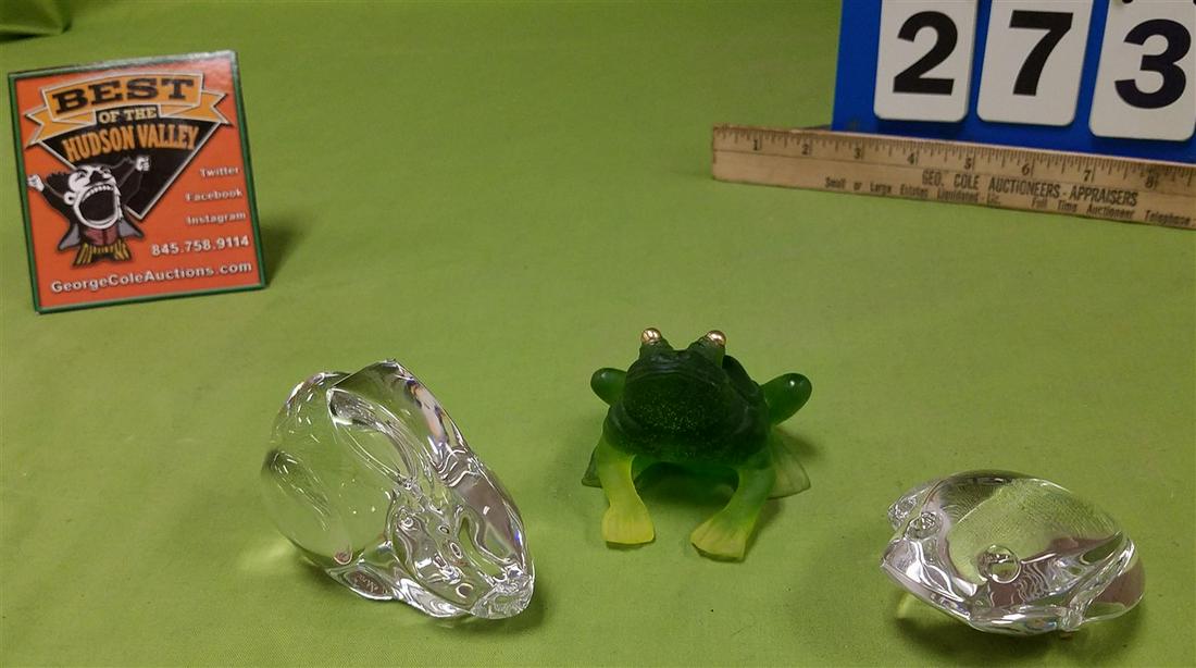 TRAY CRYSTAL ANIMAL HAND COOLERS- GREEN DAUM FRANCE (1 of 5)