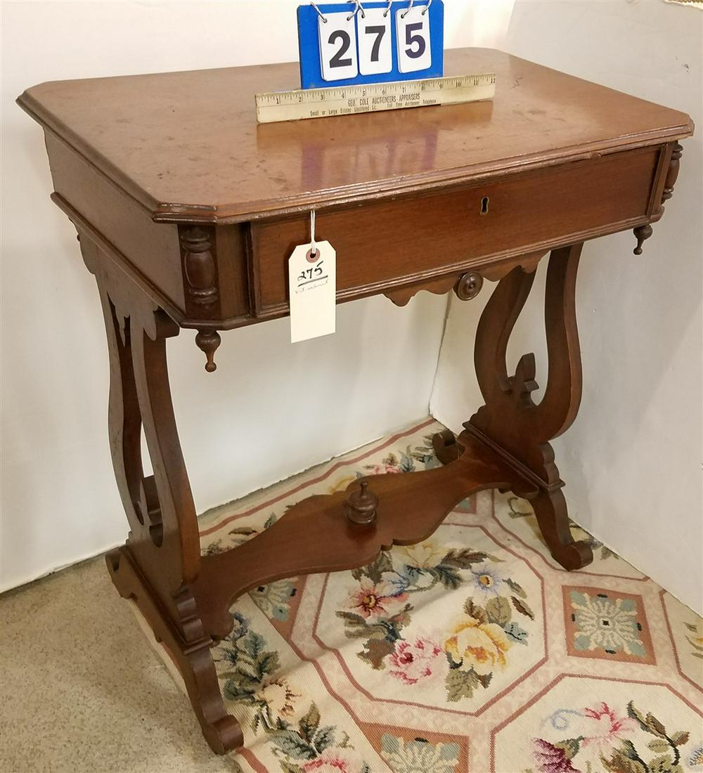 VICT. WALNUT 1 DRAWER STAND, 28"H X 26.5"W X 17"D (1 of 4)