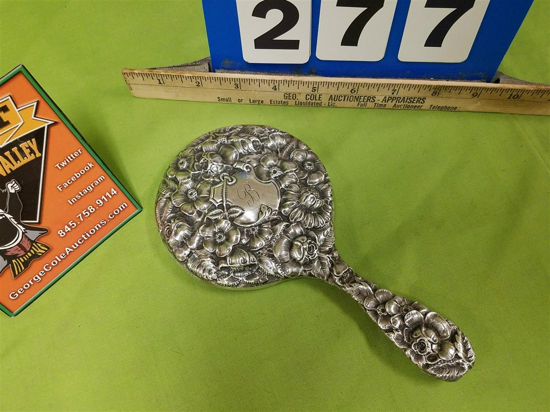 STERLING DRESSER MIRROR, 8.5" 4.5": STERLING DRESSER MIRROR, 8.5" 4.5"