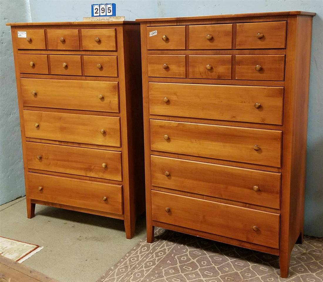 PR. CRAWFORD FURN. 6 DRAWER CHESTS, 56"H X 3'W X 19"D: PR. CRAWFORD FURN. 6 DRAWER CHESTS, 56"H X 3'W X 19"D