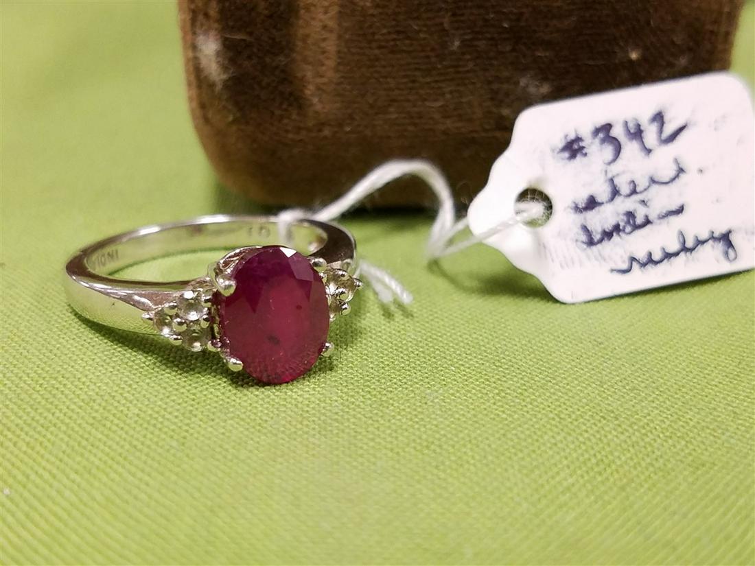 STERLING RING W/ INDIA RUBY: STERLING RING W/ INDIA RUBY