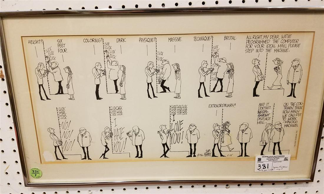 FRAMED ORIGINAL PEN + INK CARTOON, SGND. JULES FEIFFER, (1 of 1)